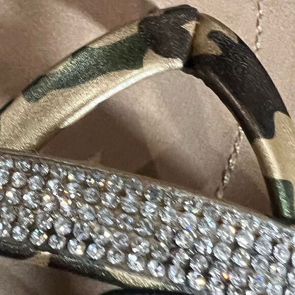Seven 7 sandals Carmel gold camouflage rhinestones size 8 - Picture 3 of 10